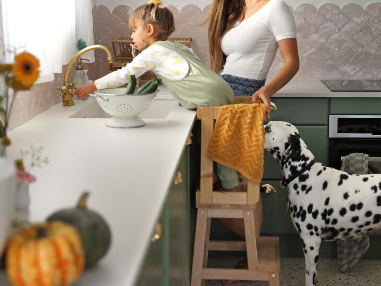 Maïa Cha sol vinyle rénovation cuisine